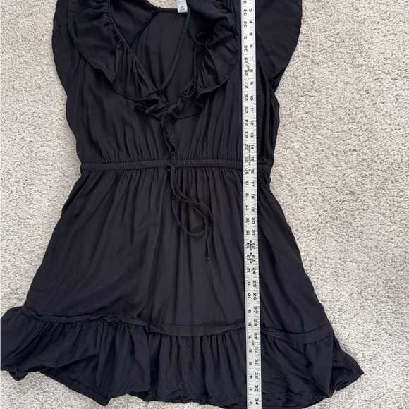 Old Navy V-Neck Black Tiered Mini Dress with Pockets Large - Picture 8 of 8